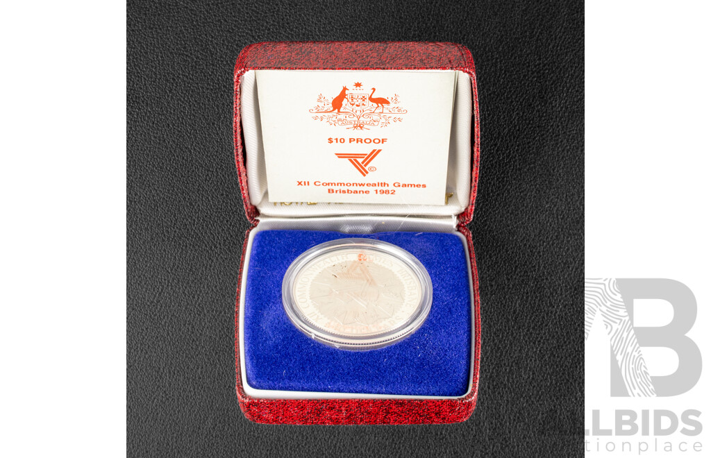 Australian RAM 1982 Silver Proof Ten Dollar Coin, Commonwealth Games .925