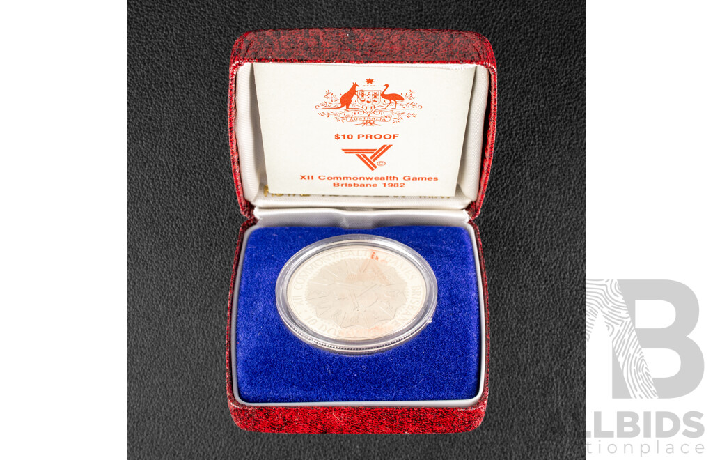 Australian RAM 1982 Silver Proof Ten Dollar Coin, Commonwealth Games .925