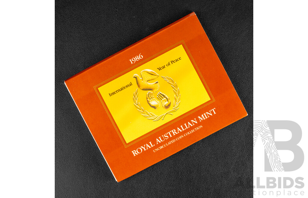 Australian RAM 1986 Seven UNC Coin Set, International Year of Peace