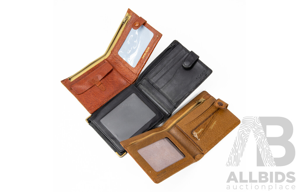 Collection of Vintage Leather Wallets, Purses and Pocket Watch Pouch Including Tommy Hilfiger, Oroton, Pierre Cardin, Baron