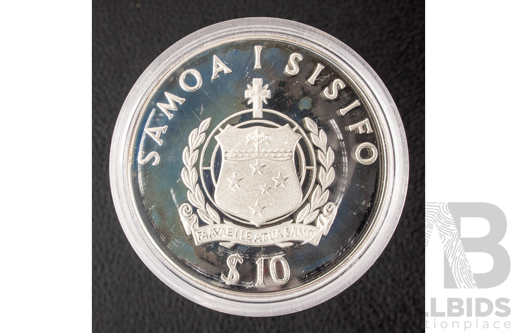 Western Samoa 1979 Silver Proof Ten Tala Coin, Bicentenary Captain Cook .925