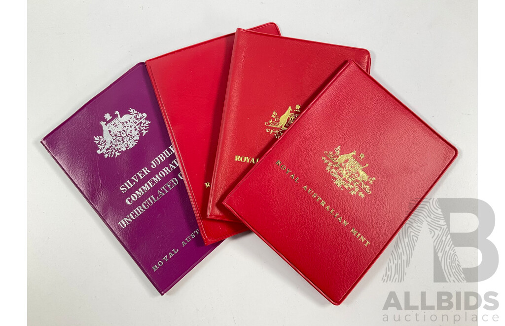 Four Australian RAM UNC Coin Sets, 1977, 1978, 1979, 1981