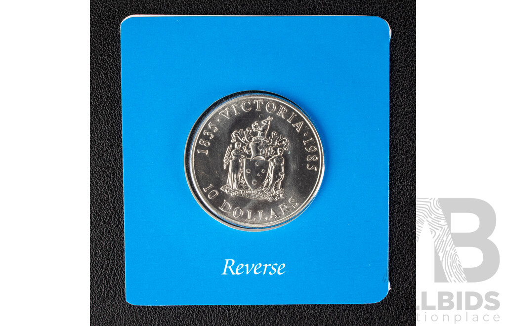 Australian RAM 1985 Silver Ten Dollar Coin, State Series Victoria .925