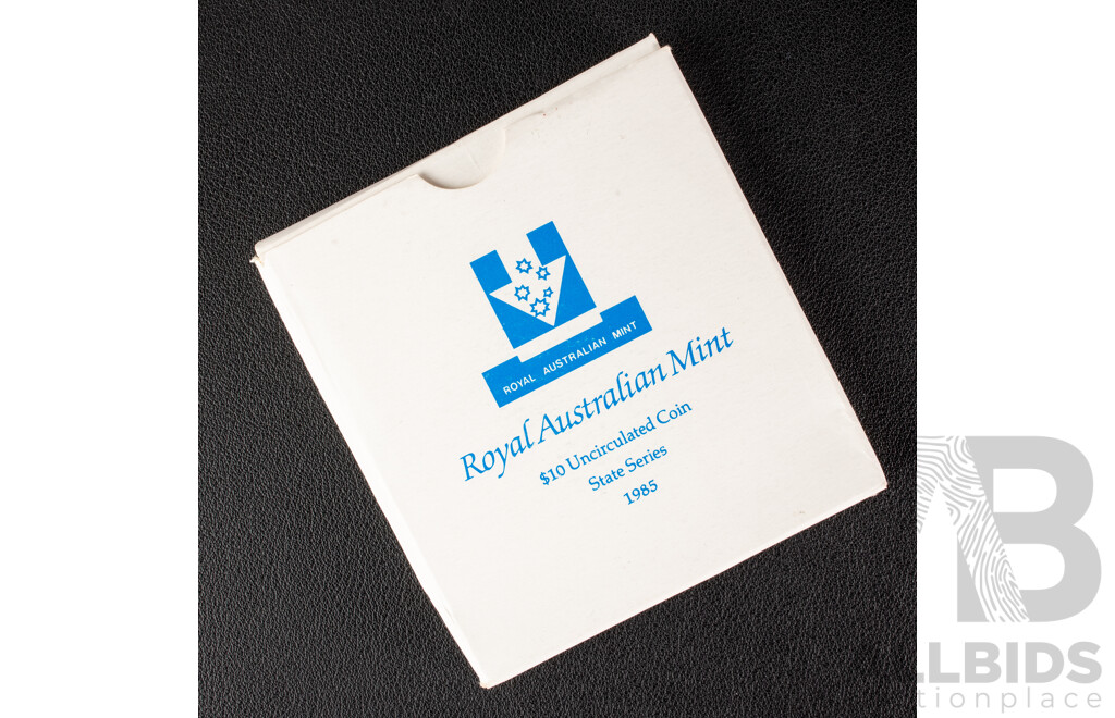 Australian RAM 1985 Silver Ten Dollar Coin, State Series Victoria .925