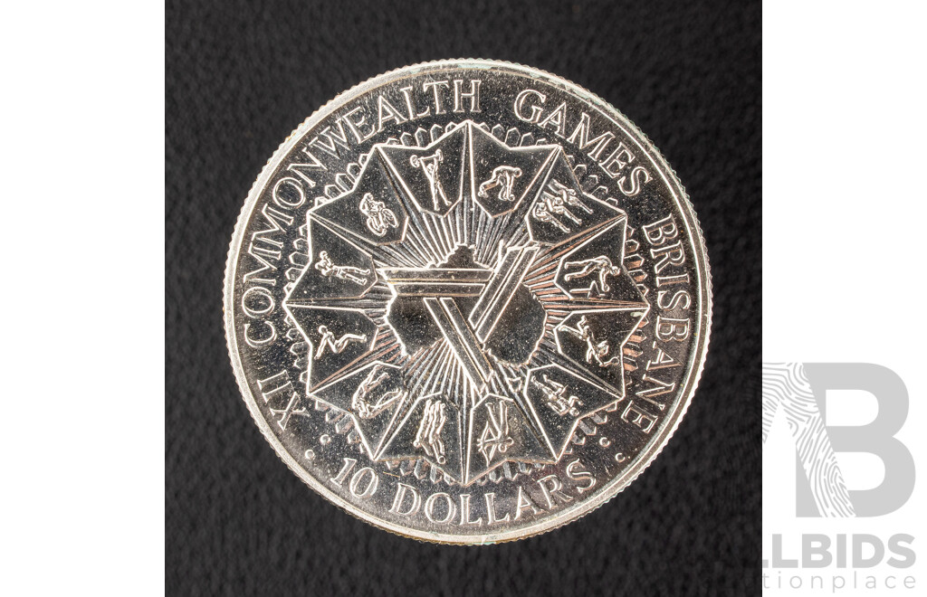Australian RAM 1982 Silver Ten Dollar Coin, Commonwealth Games .925