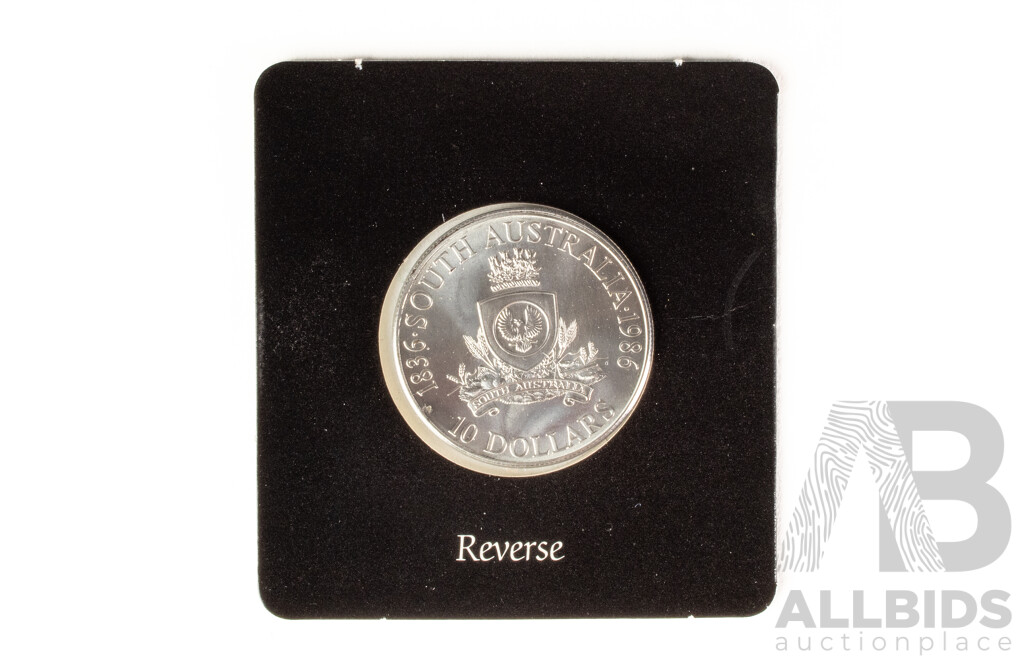 Australian 1986 Silver Ten Dollar Coin, State Series South Australia .925