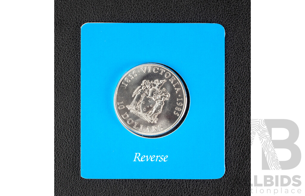 Australian RAM 1985 Silver Ten Dollar Coin, State Series Victoria .925