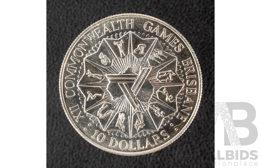 Australian RAM 1982 Silver Ten Dollar Coin, Commonwealth Games .925