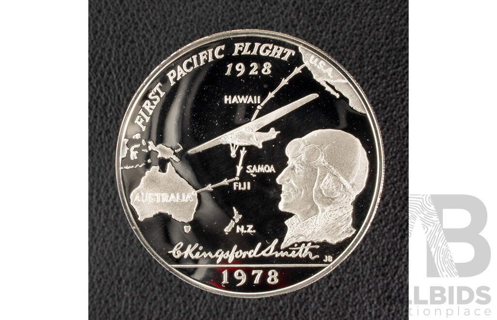 Western Samoa 1978 Silver Proof One Tala Coin, Kingsford Smith Pacific Flight 1928-1978