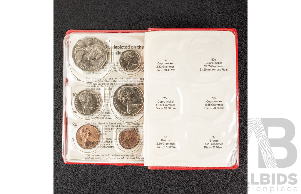 Three Australian RAM UNC Coin Sets, 1974, 1975, 1976