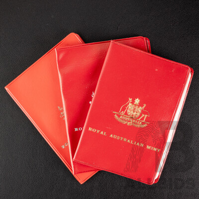 Three Australian RAM UNC Coin Sets, 1974, 1975, 1976