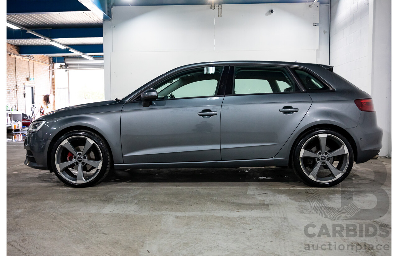 11/2013 Audi A3 Sportback 1.4 TFSI Attraction 8P MY13 5d Hatchback Monsoon Grey Metallic Turbo 1.4L