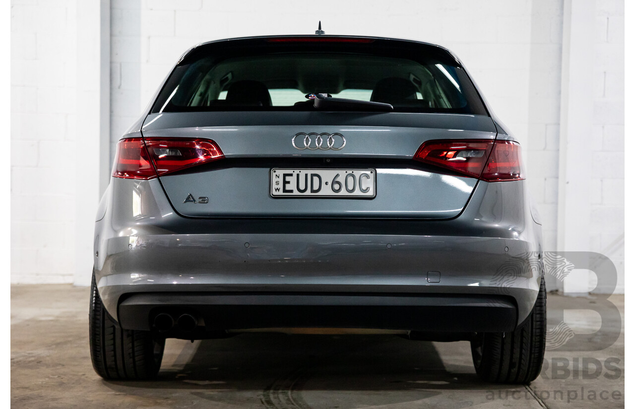 11/2013 Audi A3 Sportback 1.4 TFSI Attraction 8P MY13 5d Hatchback Monsoon Grey Metallic Turbo 1.4L
