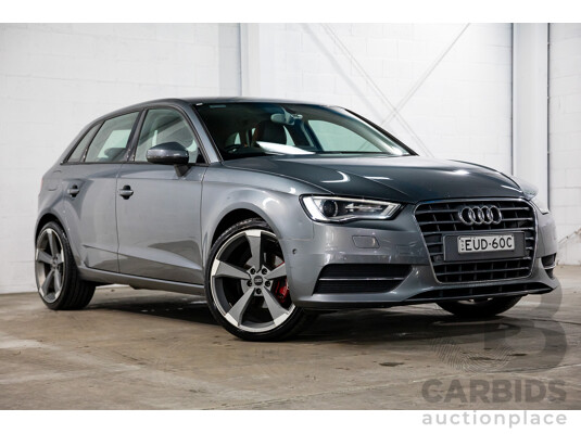 11/2013 Audi A3 Sportback 1.4 TFSI Attraction 8P MY13 5d Hatchback Monsoon Grey Metallic Turbo 1.4L