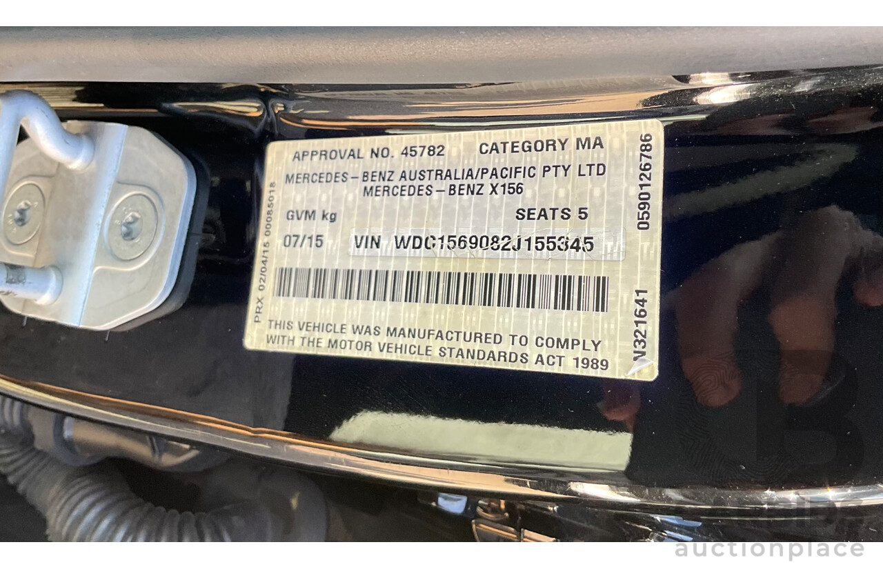 7/2015 Mercedes-Benz GLA 200 CDI X156 MY15 4d Wagon Cosmos Black Metallic Turbo Diesel 2.1L