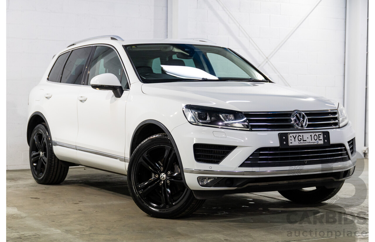 08/2016 Volkswagen Touareg V6 Wolfsburg Edition (AWD) 7P MY17 4d Wagon Pure White Turbo Diesel V6 3.0L