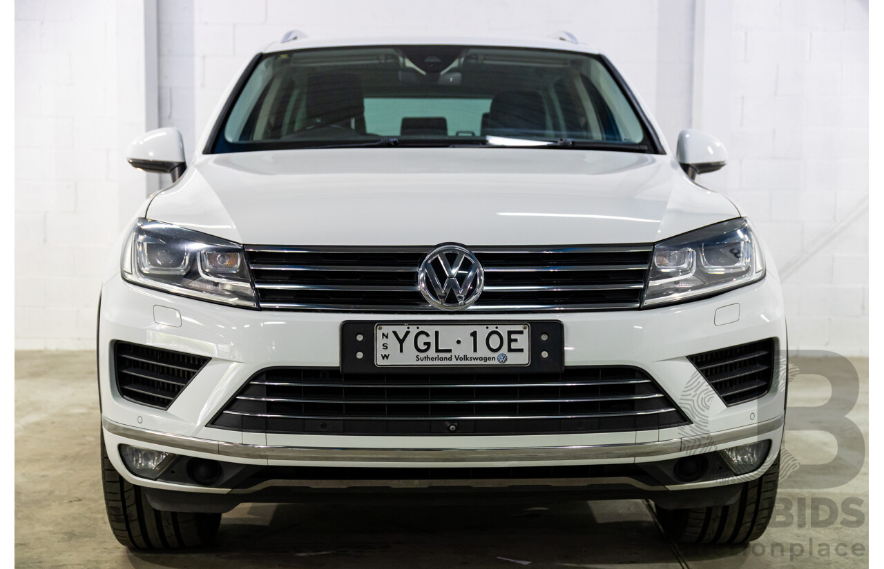08/2016 Volkswagen Touareg V6 Wolfsburg Edition (AWD) 7P MY17 4d Wagon Pure White Turbo Diesel V6 3.0L