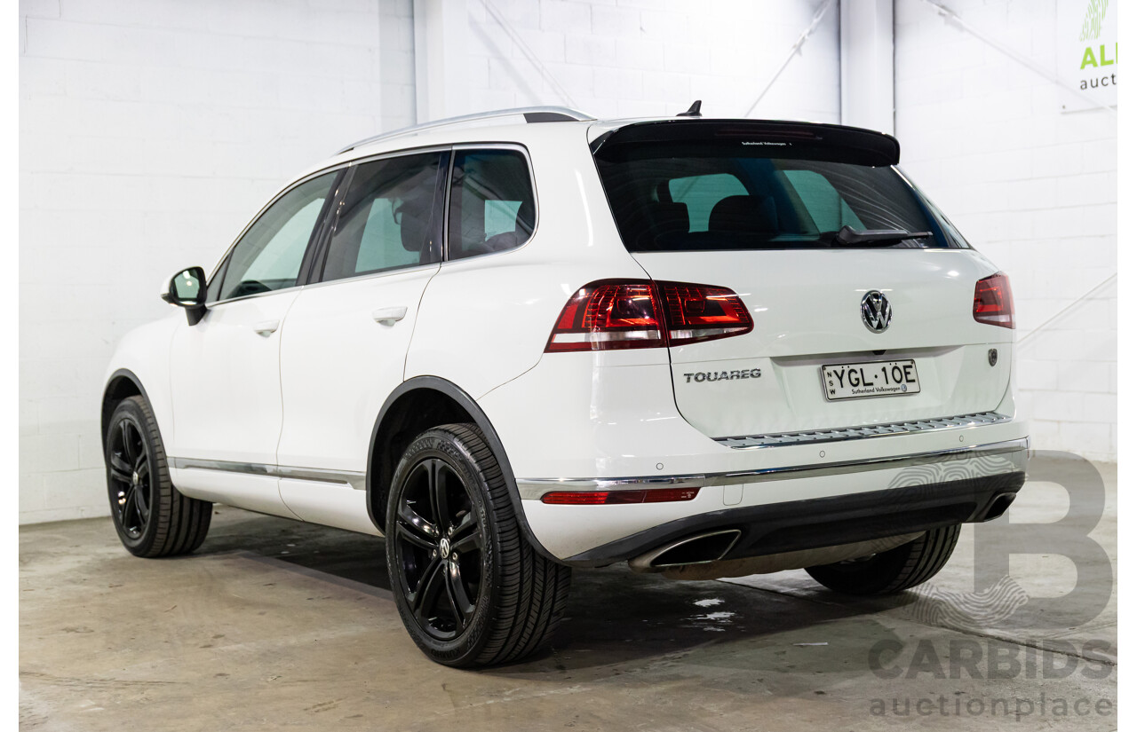 08/2016 Volkswagen Touareg V6 Wolfsburg Edition (AWD) 7P MY17 4d Wagon Pure White Turbo Diesel V6 3.0L