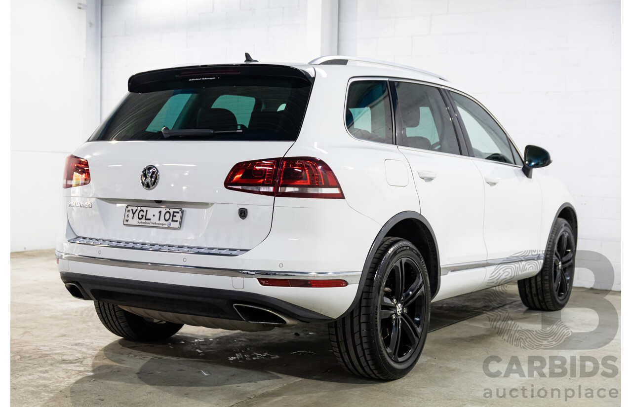 08/2016 Volkswagen Touareg V6 Wolfsburg Edition (AWD) 7P MY17 4d Wagon Pure White Turbo Diesel V6 3.0L