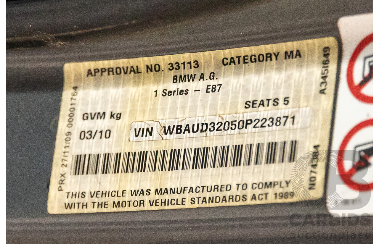 3/2010 BMW 120i M Sport E87 MY09 5d Hatchback Mineral Grey Metallic 2.0L