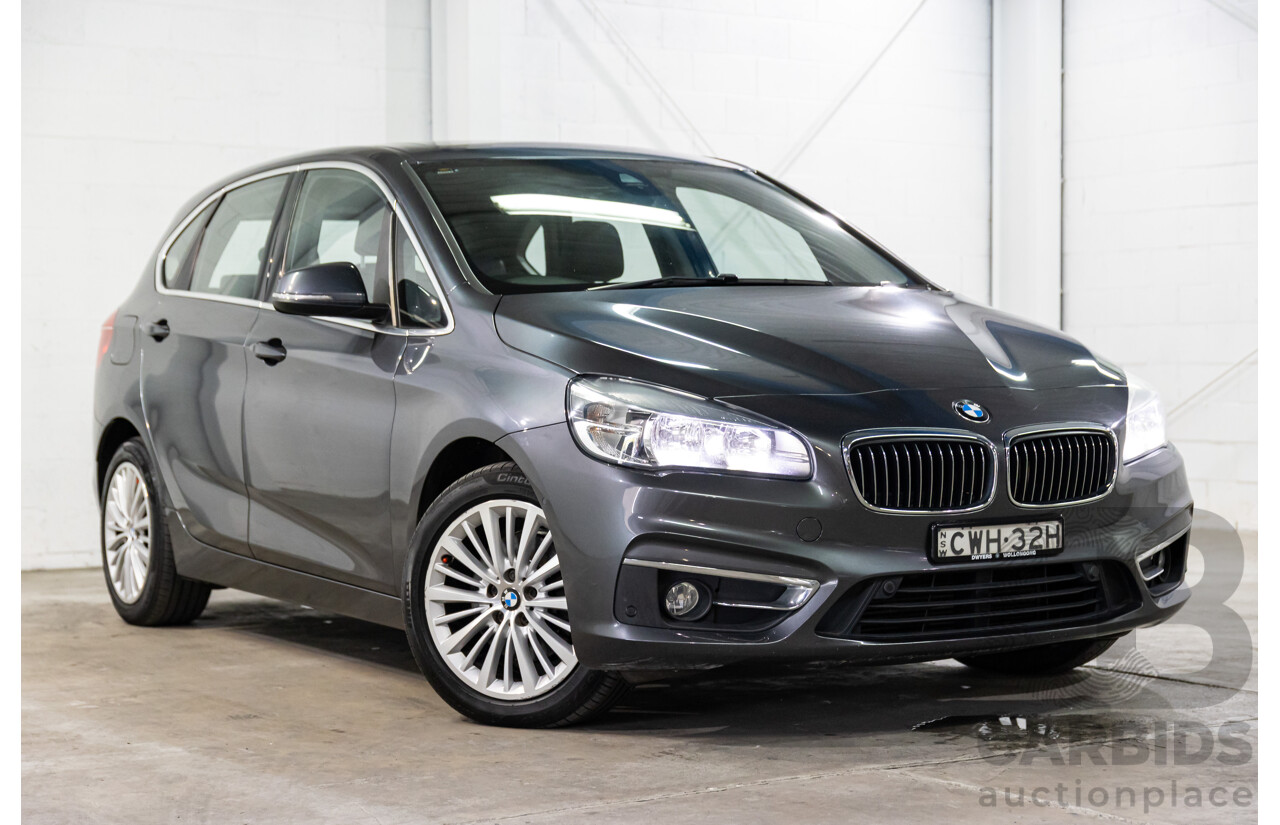 2/2015 BMW 218i Active Tourer Luxury F45 4d Wagon Mineral Grey Metallic Turbo 1.5L