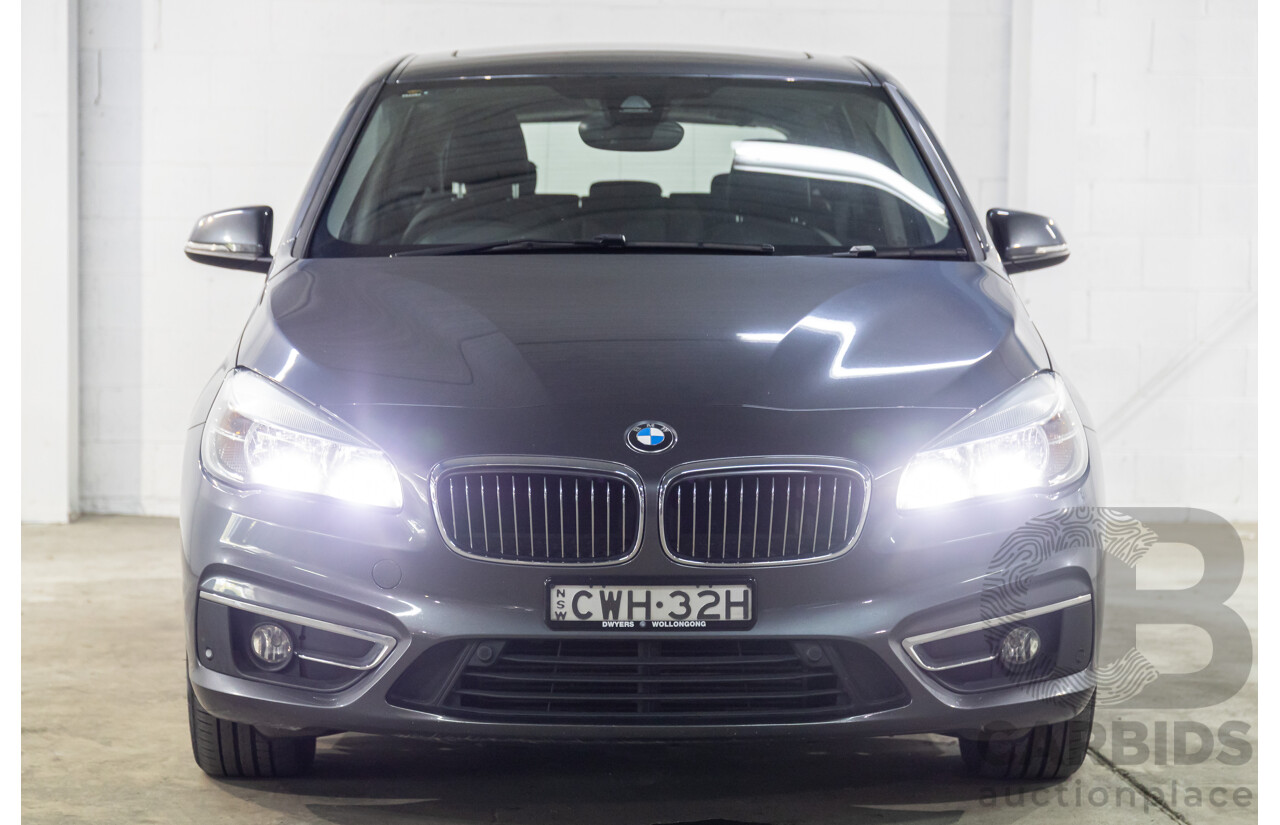 2/2015 BMW 218i Active Tourer Luxury F45 4d Wagon Mineral Grey Metallic Turbo 1.5L