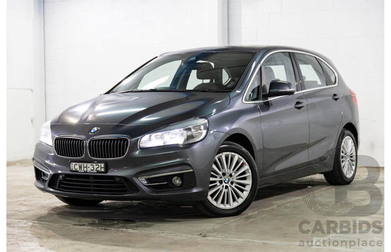 2/2015 BMW 218i Active Tourer Luxury F45 4d Wagon Mineral Grey Metallic Turbo 1.5L