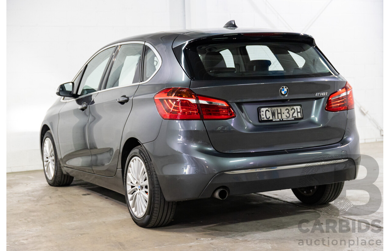 2/2015 BMW 218i Active Tourer Luxury F45 4d Wagon Mineral Grey Metallic Turbo 1.5L