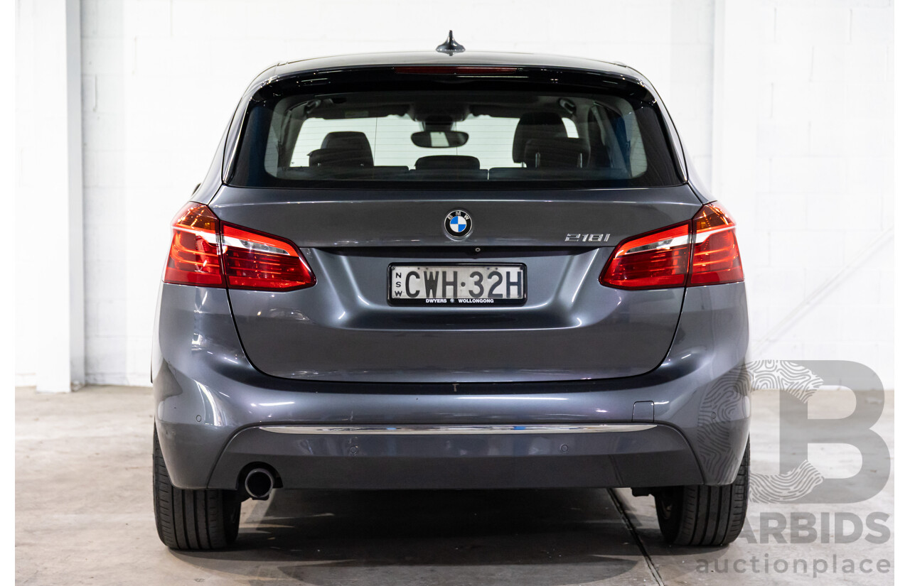 2/2015 BMW 218i Active Tourer Luxury F45 4d Wagon Mineral Grey Metallic Turbo 1.5L
