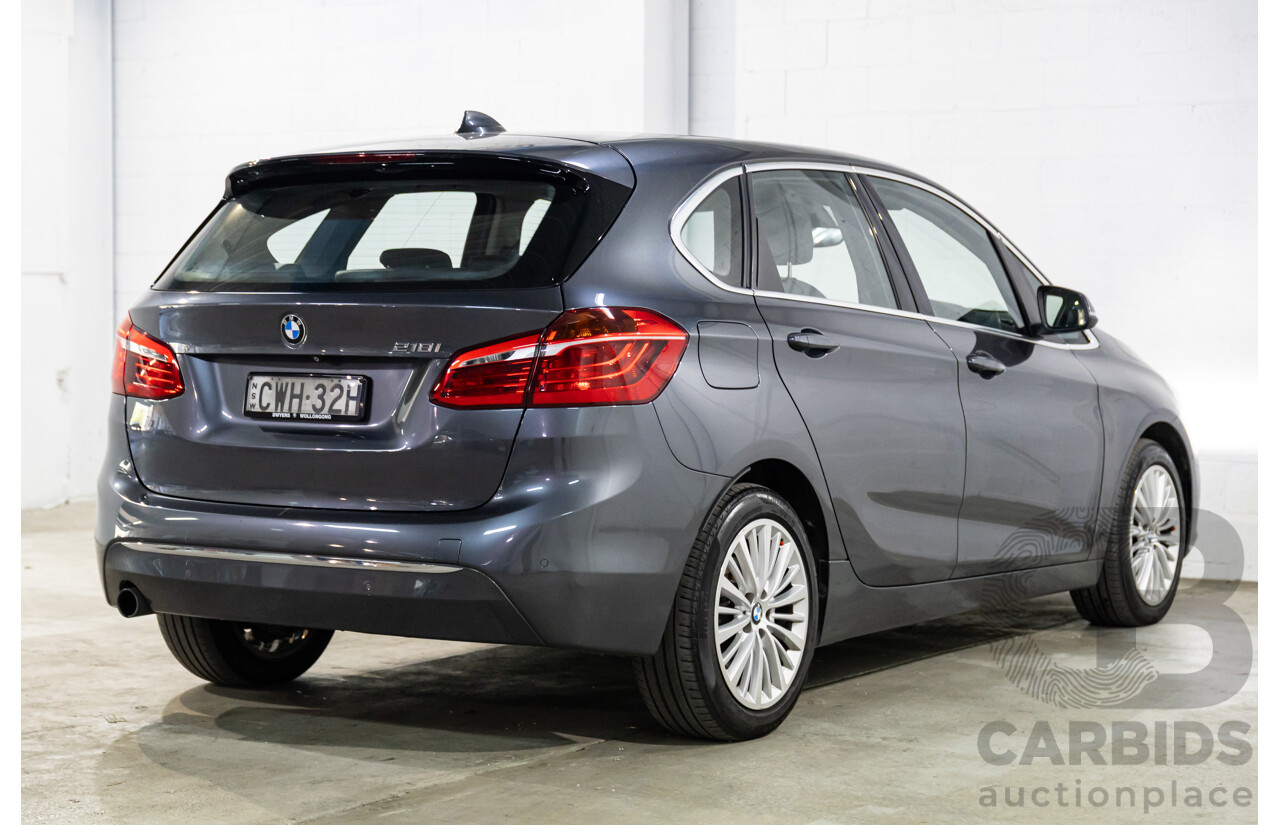 2/2015 BMW 218i Active Tourer Luxury F45 4d Wagon Mineral Grey Metallic Turbo 1.5L