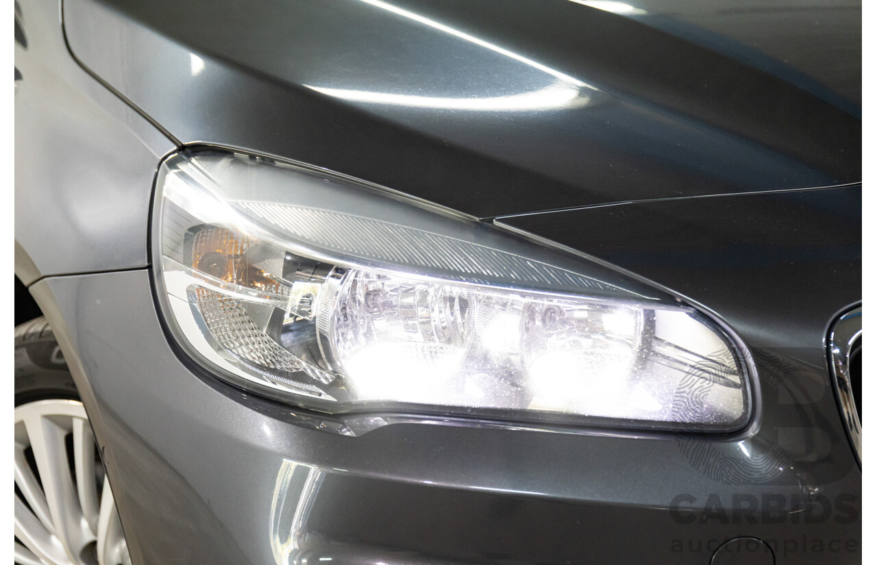 2/2015 BMW 218i Active Tourer Luxury F45 4d Wagon Mineral Grey Metallic Turbo 1.5L