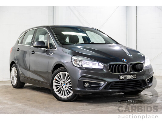 2/2015 BMW 218i Active Tourer Luxury F45 4d Wagon Mineral Grey Metallic Turbo 1.5L