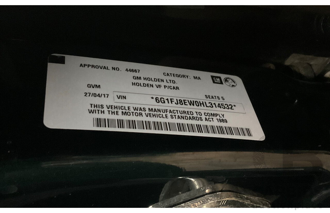 04/2017 Holden Calais V (RWD) VF II MY17 4d Sportwagon Regal Peacock Metallic V8 6.2L