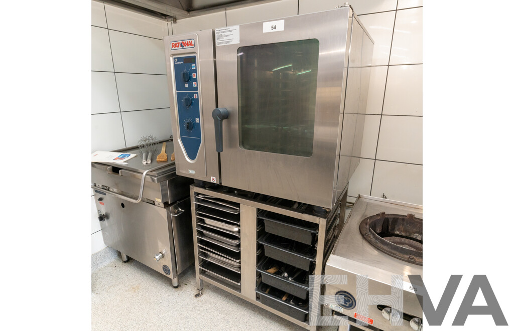 Rational Electric Combi Oven with Stand and Utensils