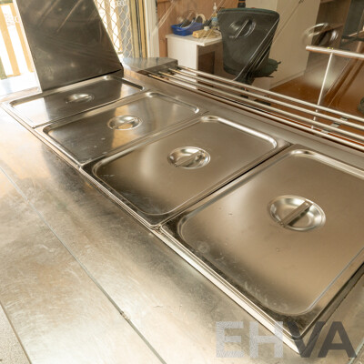 Hot/Cold Food Service and Preparation Station with Tray Rack and Hand Rail