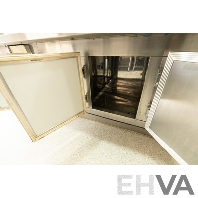Hot/Cold Food Service and Preparation Station with Tray Rack and Hand Rail