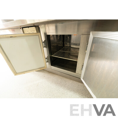 Hot/Cold Food Service and Preparation Station with Tray Rack and Hand Rail