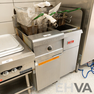 Goldstein Frymaster and Thor Natural Gas Single Bay Deep Fryer Combination Unit