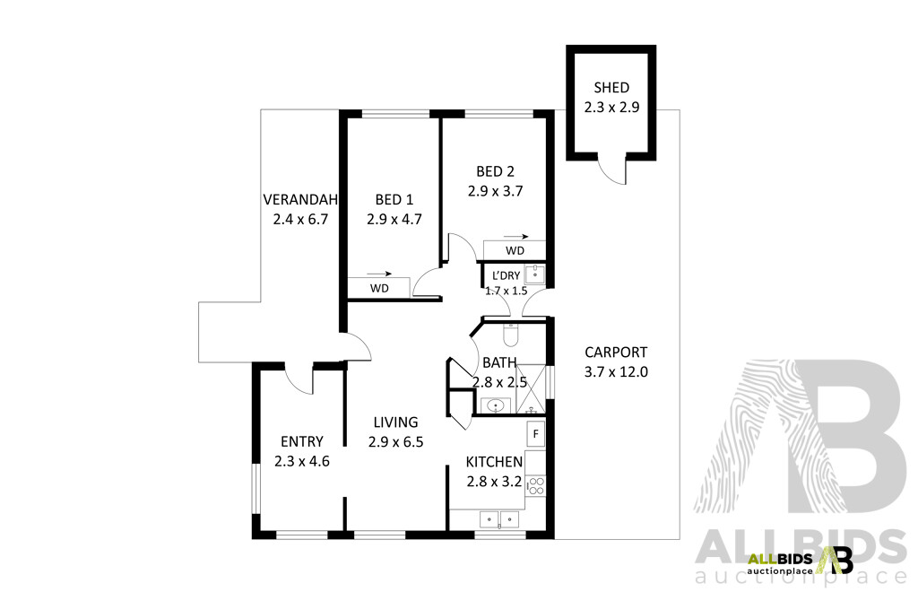 Alvannex Pty Ltd Demountable/Movable Dwelling - Two Bedroom Caretakers Residence - Approximately 140 Square Meters with Carport and Garden Shed