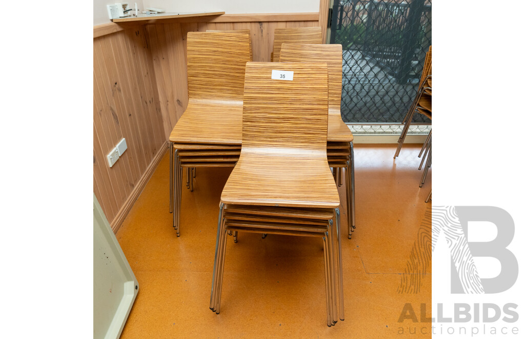Plywood Cafe Chairs - Lot of 25
