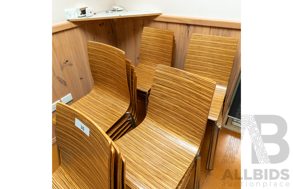 Plywood Cafe Chairs - Lot of 25