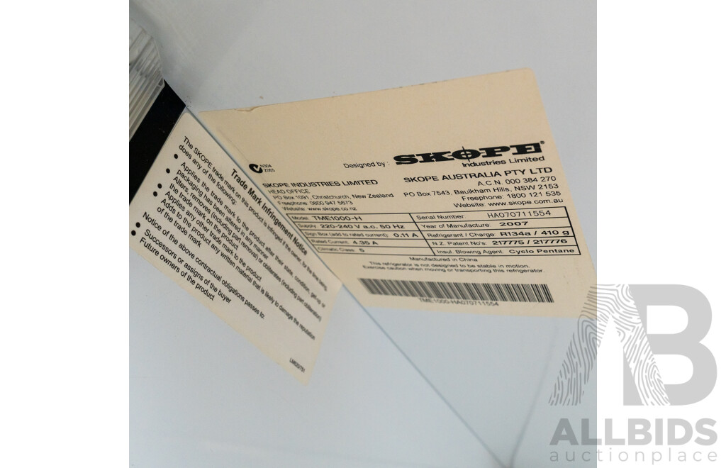 Skope 1000 Litre Two Door Upright Commercial Display Refrigerator - TME1000-H