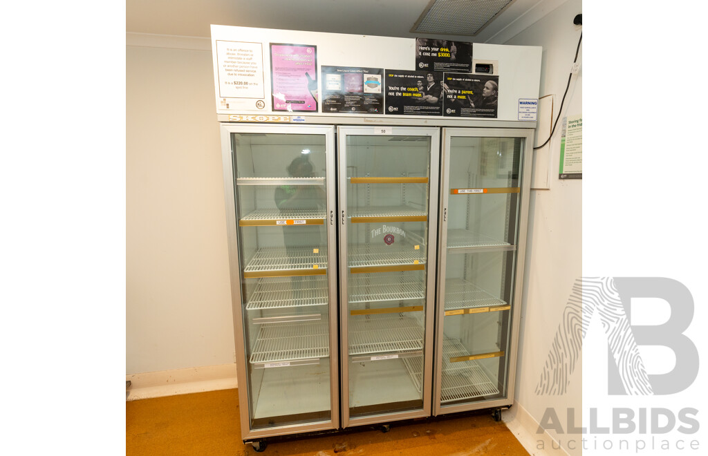 Skope 1500 Litre Three Door Upright Commercial Display Refrigerator