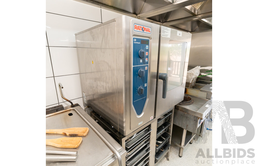 Rational Electric Combi Oven with Stand and Utensils
