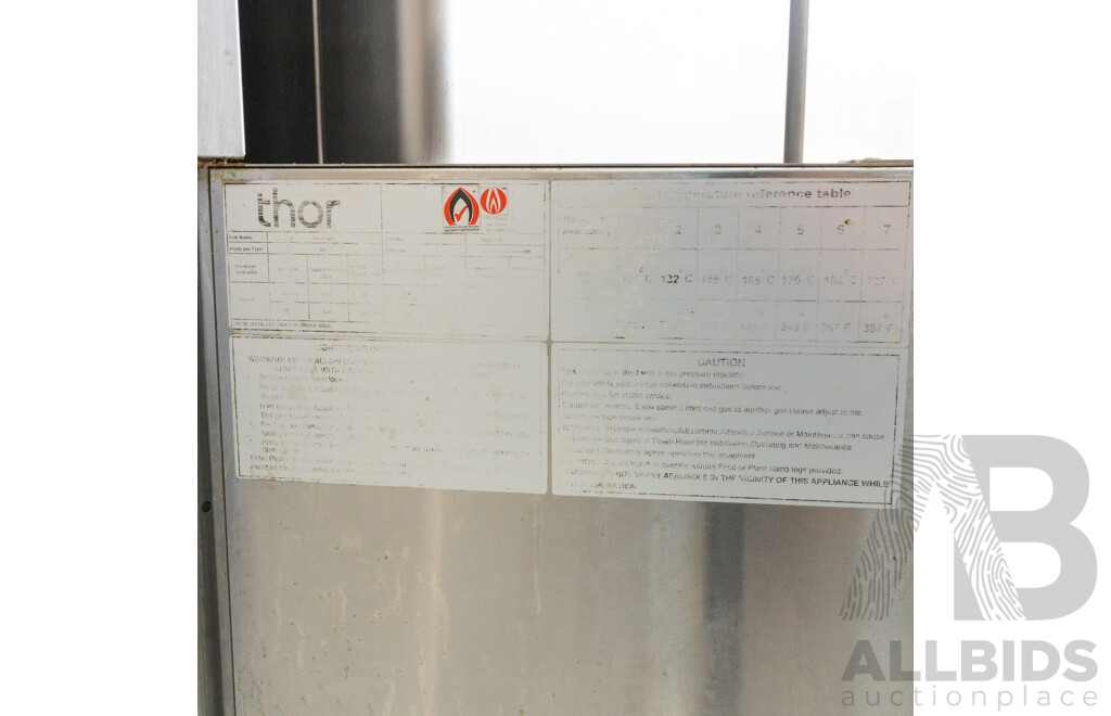 Goldstein Frymaster and Thor Natural Gas Single Bay Deep Fryer Combination Unit