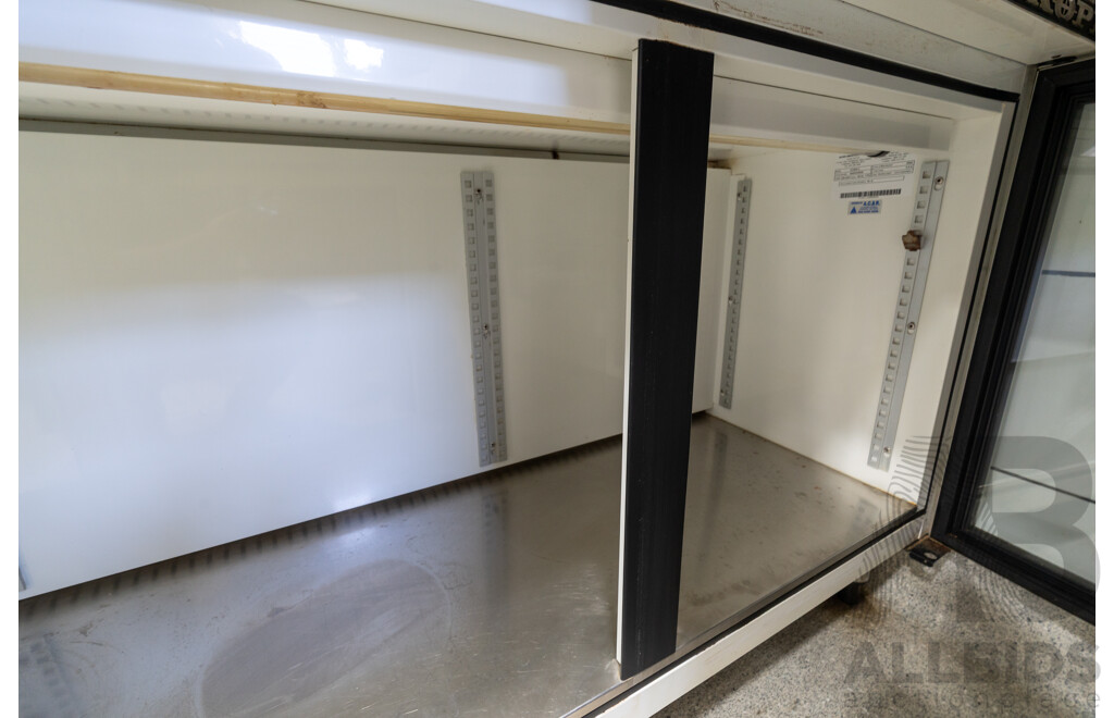 Custom Built U Shaped Stainless Steel Bench with Three Sinks, Hobart Washer, Hobart Garbage Disposal Unit and Skope Under Bench Fridge