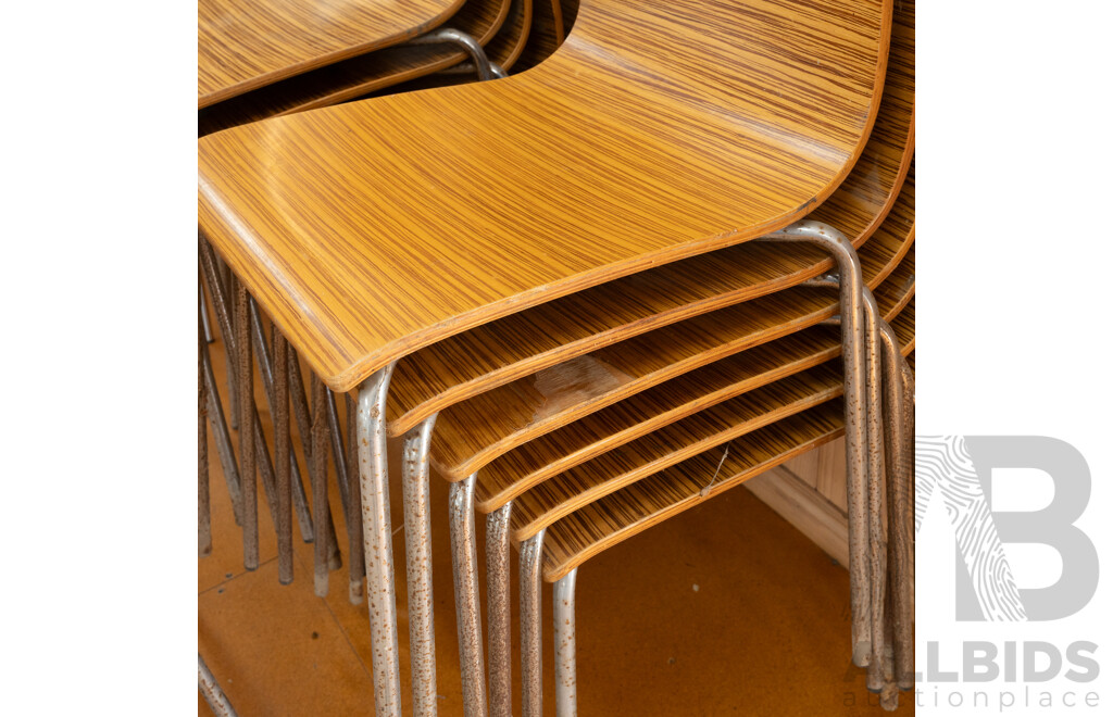 Plywood Cafe Chairs - Lot of 18
