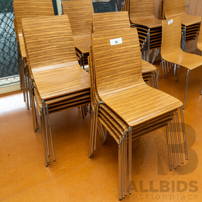 Plywood Cafe Chairs - Lot of 25