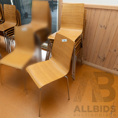 Plywood Cafe Chairs - Lot of Eight