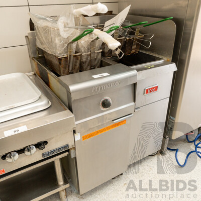 Goldstein Frymaster and Thor Natural Gas Single Bay Deep Fryer Combination Unit